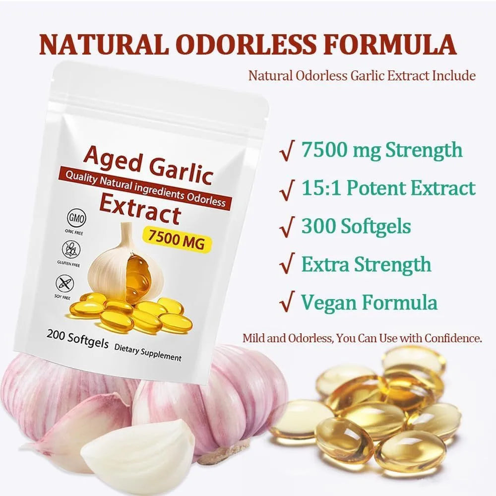 300 Odorless Aged Garlic Extract Softgel Capsules